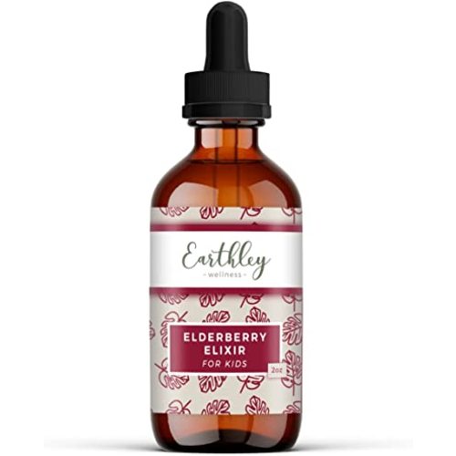 Earthley Elderberry Herbal Extract, Powerful Immune & Respiratory Support, Herbal Elderberry, Syrup Alternative, Organic & Alcohol-Free (2oz, Kids)