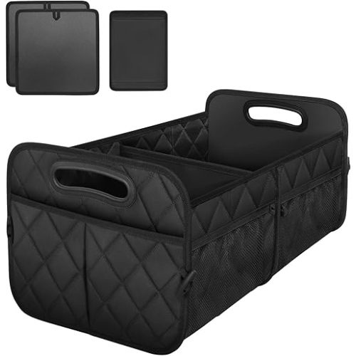 Deosk Trunk Organizer for Car, Collapsible Car Organziers and Storage with 6 Pockets, 70L Multi-Compartment Car Trunk Organzier, Car Accessories for Women/Men - Black
