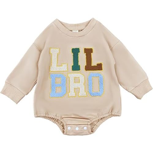 Twopumpkin Baby Toddler Girl Boy Sweatshirt/Romper Long Sleeve Sister Brother Matching Outfit Newborn Clothes