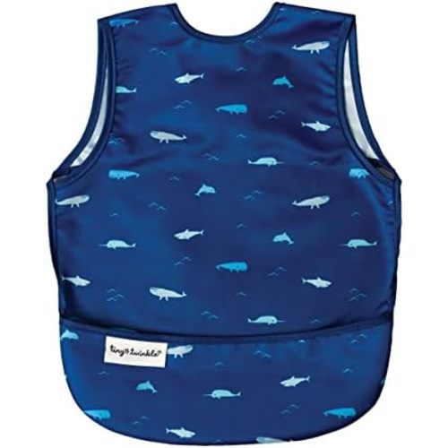 Tiny Twinkle Mess Proof Baby Bib - Waterproof Toddler and Baby Apron Bib - Machine Washable - PFAS and BPA Free