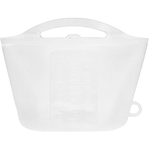 Quick Clean Micro Steam Bags, Microwave Safe, Silicone, 100oz, White