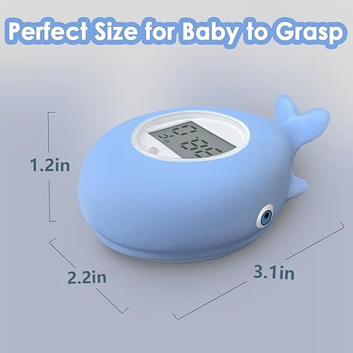 Baby Bath Tub Thermometer for Infant, Bathtub Water Temperature Room Thermometer, Safety Floating Bathing Toy, Newborn Essentials, Gifts for Moms Infant - New Upgraded Waterproof