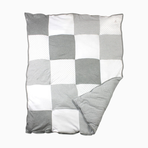 Burt's Bees Baby Organic Reversible Quilt Blanket - Heather Grey Dottie Bee