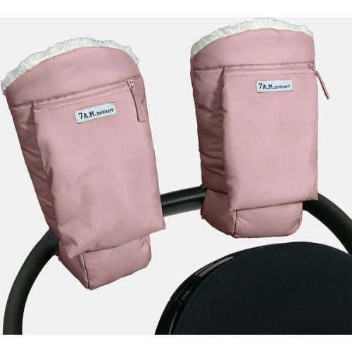 Stroller-Handle-Attachable Warmmuffs, Ash Rose - 7AM Enfant | Maisonette