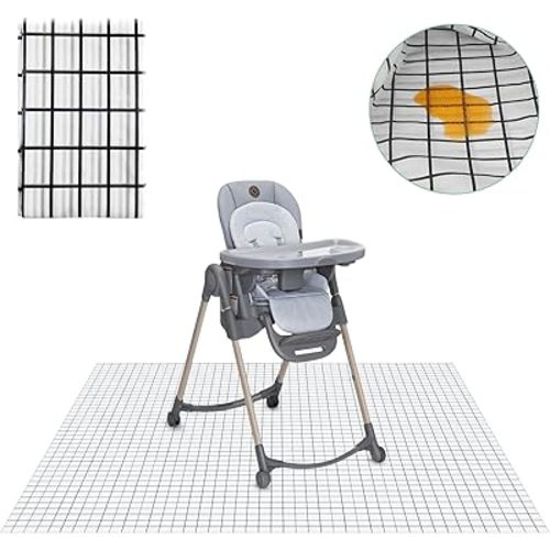 30 Pack Disposable Splat Mat for Under High Chair, Baby Biodegradable High Chair Mat for Floor, 55" x 39”Food Catcher for High Chair, Under High Chair for Baby Led Weaning, Home & Restaurant Use
