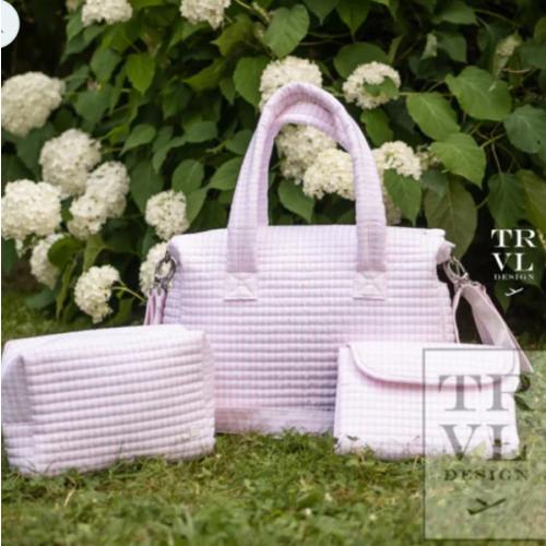TRVL Quilted Stroller Bundle – In pimlico pink stripe - (3 piece) Three Bees Company