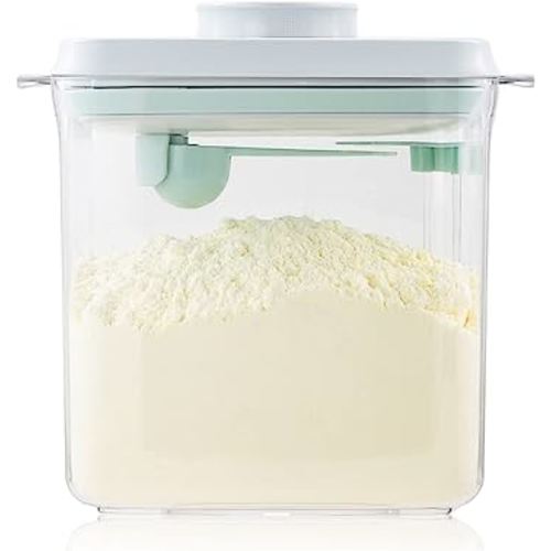 Formula Container - 1700ml Pop Top Milk Powder Container, BPA-Free Airtight Formula Dispenser with Scoop and Scraper 600g Clear