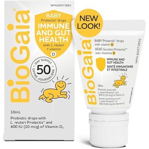 BioGaia Probiotic Drops with 400IU of Vit.D | 10mL BioGaia Immune & Gut Health | 50 Day Supply | Promotes The Development of Healthy Immune & Digestive Systems in Infants, Babies & Toddlers