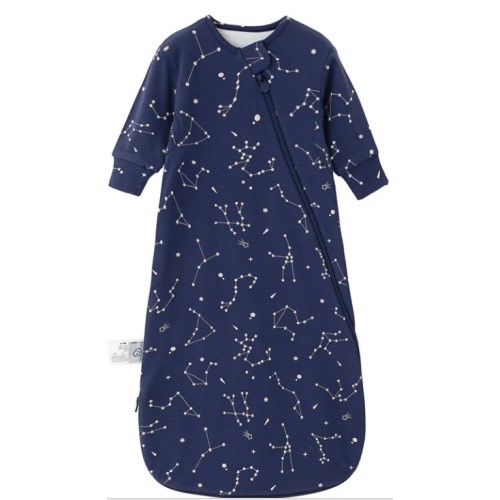 6-18 Month Warm Long Sleeve Sleep Sack 2.5 TOG - Organic Cotton & Camel Wool Constellation