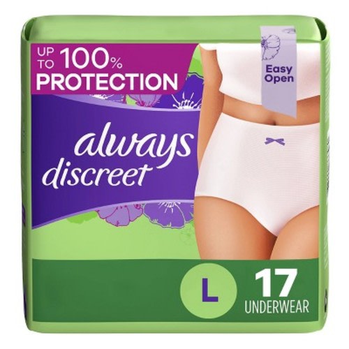 Always Discreet Adult Postpartum Incontinence Underwear for Women - Maximum Protection, Size: L