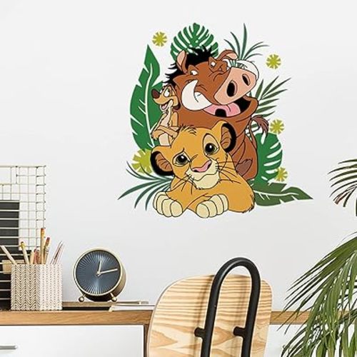 Peel and Stick Cartoon Lion Wall Decals Baby Lion Cartoon Stickers for Kids Room Wall Art Decor Kids Cartoon Animals Decals for Nursery Room Wall Door Window Closet Decorations