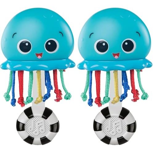 Baby Einstein Ocean Glow Sensory Shaker Musical Toy, Ages Newborn + (Pack of 2)