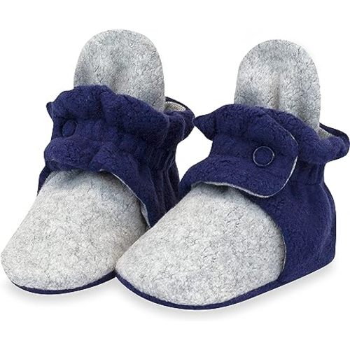 Zutano Unisex Fleece Baby Booties, Two Snap Closure, Newborn to 24 Months