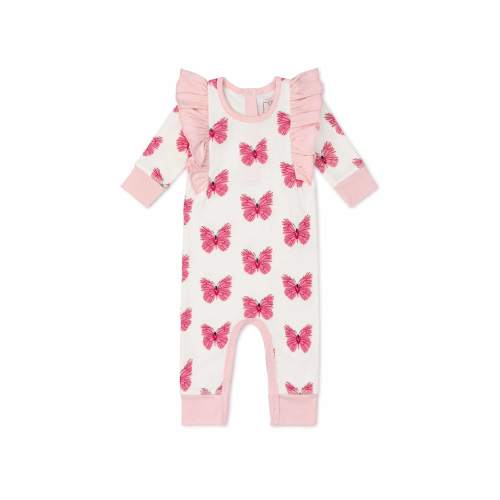 Paris Hilton x Monica + Andy Baby Organic Cotton Double Ruffle Romper, Sizes 0/3 Months-18/24 Months