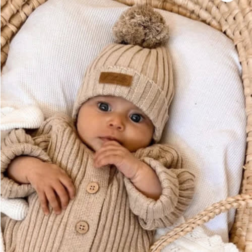 Little B's Ribbed Beanie - Oak