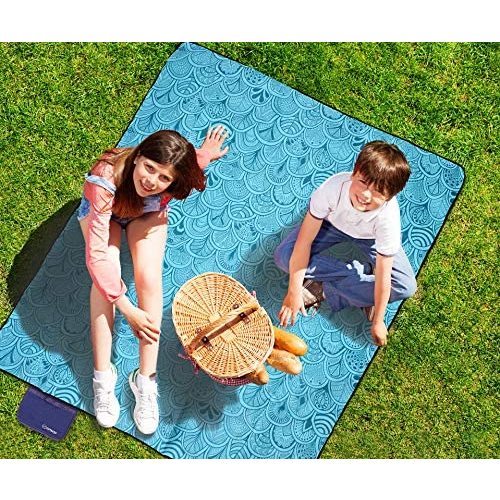 ZOMAKE Picnic Blanket Waterproof Extra Large, Outdoor Blanket with Waterproof Backing for Family Concerts,Beach,Park