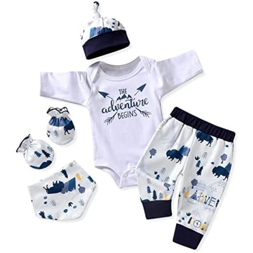 Aalizzwell Newborn Baby Boy Long Sleeve Outfit for Fall Winter