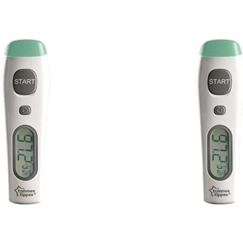 Tommee Tippee Digital No Touch Forehead Thermometer for Baby Fast 2 Second Results Fever Indicator Memory Function (Pack of 2)