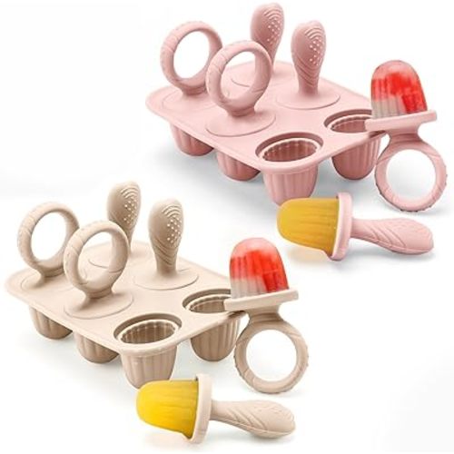 Silicone Toddlers Popsicle Molds with Sticks, 2Packs Mini Popsicles Molds for Baby Breastmilk Popsicle Molds for Teething Relief, Frozen Treats Maker Popsicle Maker Ice Pop Mold for Babies Kids