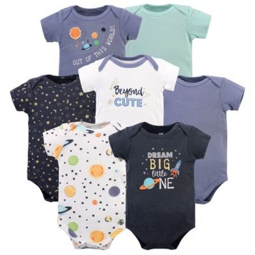 Hudson Baby Infant Boy Cotton Bodysuits, Solar System, 0-3 Months