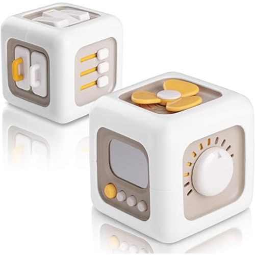 Busy Cube Montessori Toys for 1+ Year Old, Sensory Toys Activity Cube, Travel Toys for Toddlers 1-3, Birthday Gift for Boys Girls 1 2 3, Baby Toys Learning Fine Motor 12-18 Months