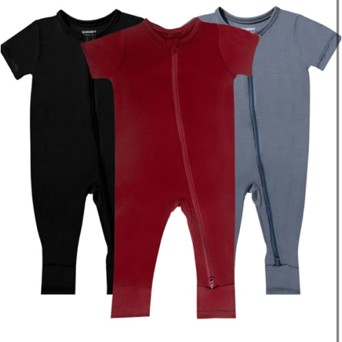 Amazon.com: GUISBY Rayon made from bamboo Pajamas for Babies, Short Sleeve with Double Zipper Rompers 3 Piece Pjs 6-12 Months : Clothing, Shoes & Jewelry