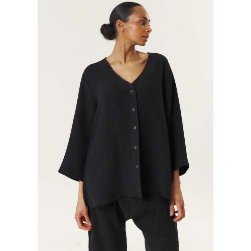 MODAL GAUZE NURSING SET - BLACK - S/M