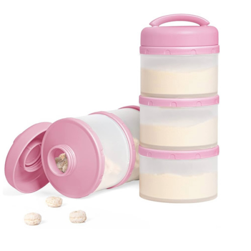 Termichy Stackable Formula Dispenser Portable Milk Powder Container, 2 Pack, Baby Pink