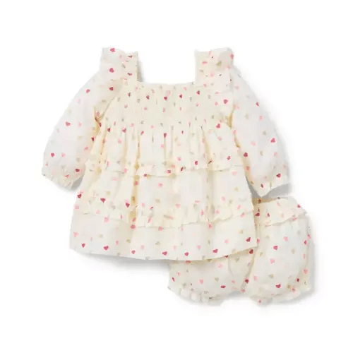 Newborn Jet Ivory Heart Baby Heart Matching Set by Janie and Jack