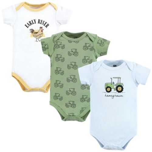 Hudson Baby Cotton Bodysuits, Tractor, 9-12 Months