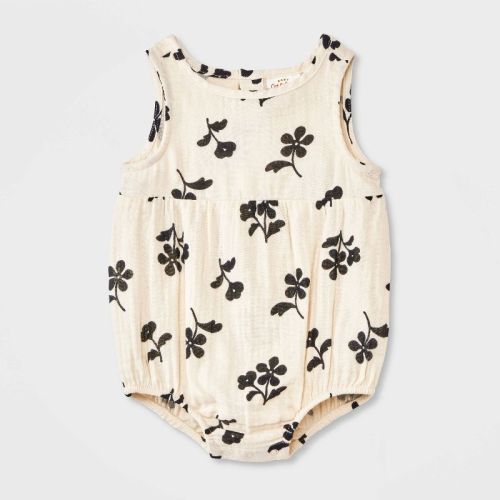 Baby Girls' Floral Tank Romper - Cat & Jack™ Cream