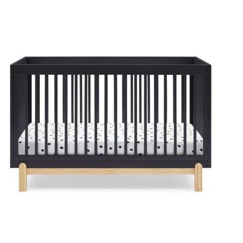 Delta Children Poppy 4-in-1 Convertible Crib with Daybed Conversion, Midnight Grey