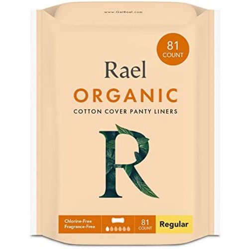 Rael Organic Cotton Cover Liners - Unscented, Chlorine Free, Light Absorbency, Daily Panty Liners (Regular, 81 Count)