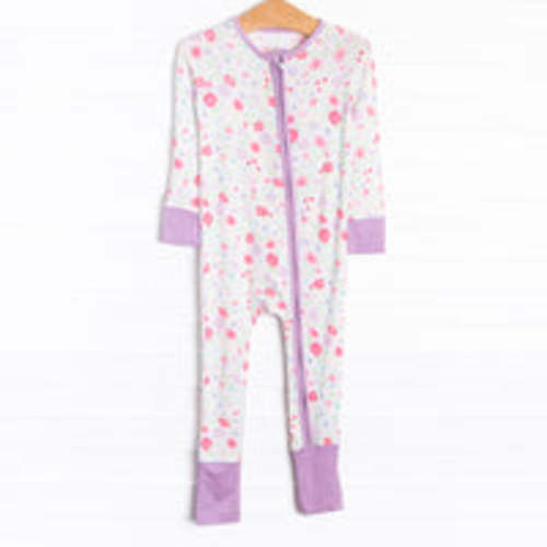 Floral Party Bamboo Zippy Pajama, Purple – Stitchy Fish