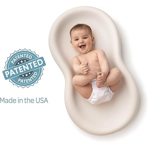 Keekaroo Peanut Changer Baby Vanilla – The Original - Easy-to-Clean Changing pad and The only Shell Over Foam, Fully Water Repellant, Wipeable Diaper pad, Wipe-Clean Changing pad