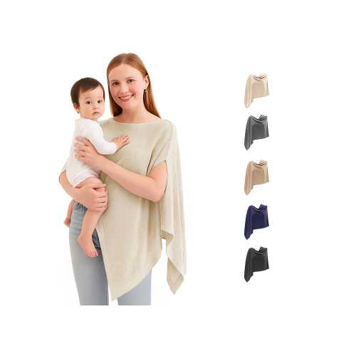 Breathable Nursing Cover: Multi-Use Baby Feeding Poncho – Breastfeeding Poncho, Privacy Shawl for Moms