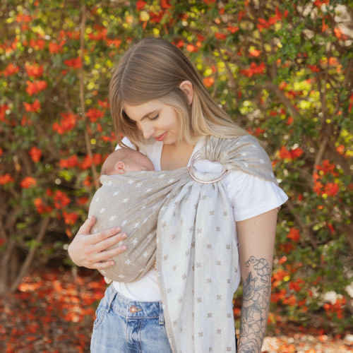 WildBird Linen Ring Sling - Spizella With Rose Gold Ring, Standard 74"