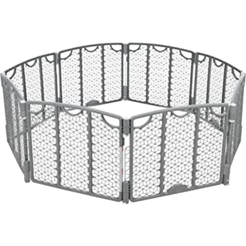 Evenflo Versatile Play Space Adjustable Play Area, 8-Panel (Cool Gray)