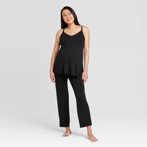 Drop Cup Nursing Maternity Pajama Set - Isabel Maternity By Ingrid & Isabel™ Black M