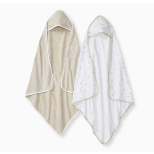 Organic Hooded Towel (2 Pack) - Oat/Golden Bee