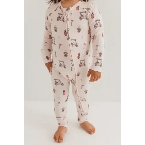Pink Golf Zipper Romper – In My Jammers
