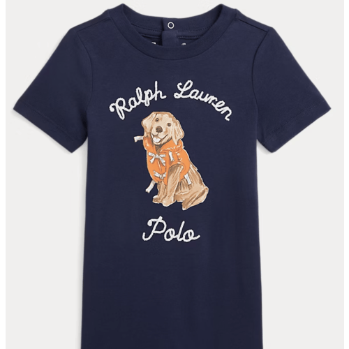 Dog-Print Cotton Jersey Shortall