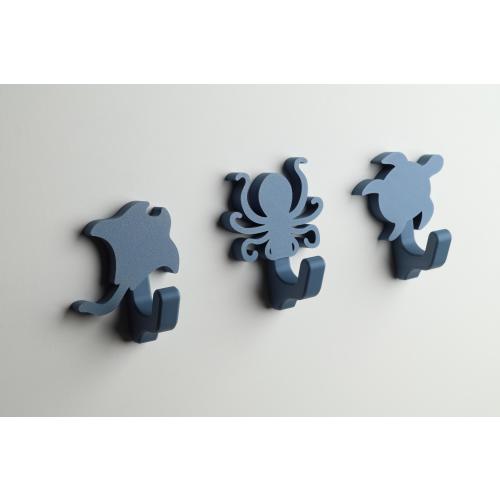 Ocean Animal Wall Hook | aquatic themed room | crab, dolphin, jellyfish, manta ray, octopus, seahorse, seashell, shark, whale, turtle