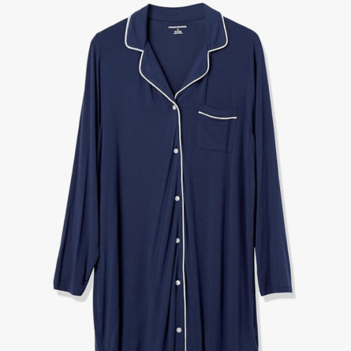 Amazon Essentials Women's Piped Nightshirt (Available in Plus Size)