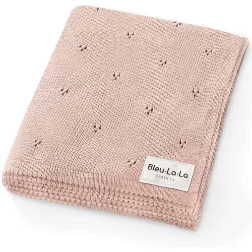 Organic Pointelle Receiving Swaddle Blanket for Girls - 100% Luxury Organic Soft Cotton Knit Warm Cozy Cuddle Stroller Crib Blanket for Newborns, Infants, & Toddlers (Ballet Slippers)