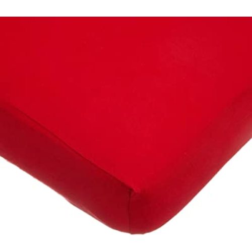 American Baby Company Supreme Fitted Crib Sheet 28" x 52", Enhanced Thickness for Soft, Breathable Neutral 100% Cotton Jersey Comfort, Red, for Boys and Girls