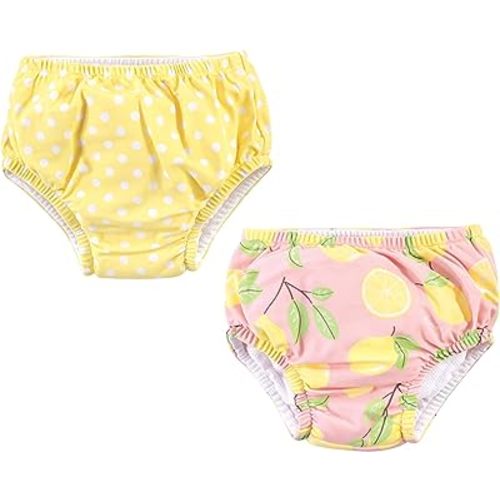 Hudson Baby Unisex Baby Swim Diapers, Pink Lemons, 12-18 Months