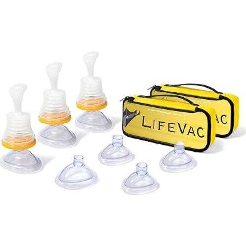 LifeVac Yellow Family Combo Kit - Portable Suction Rescue Device, First Aid Kit for Kids and Adults, Portable Airway Suction Device for Children and Adults