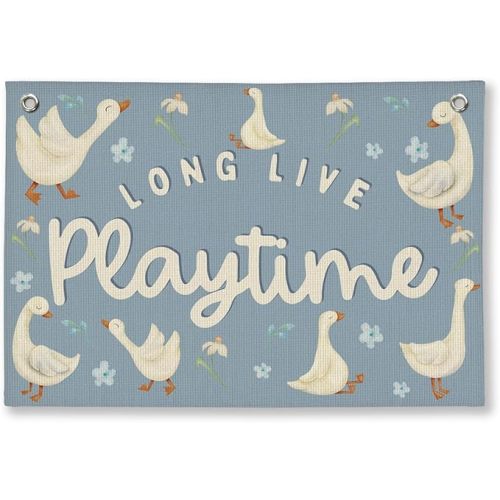 Playroom Wall Decor, Kids Toddler Boy Girls Playroom Silly Goose Decor Hanging Linen Banner,Play Room Wall Decor for Kids Boys Girls Nursery, 20x30 Inch