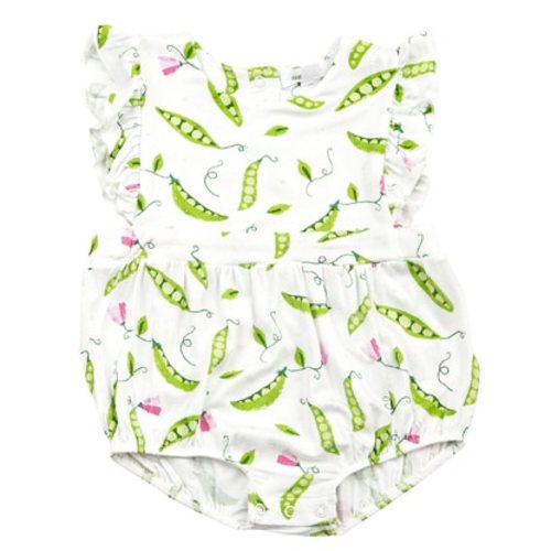 Ruffle Sunsuit, Sweet Peas